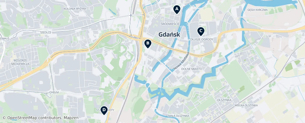 Map of Gdańsk