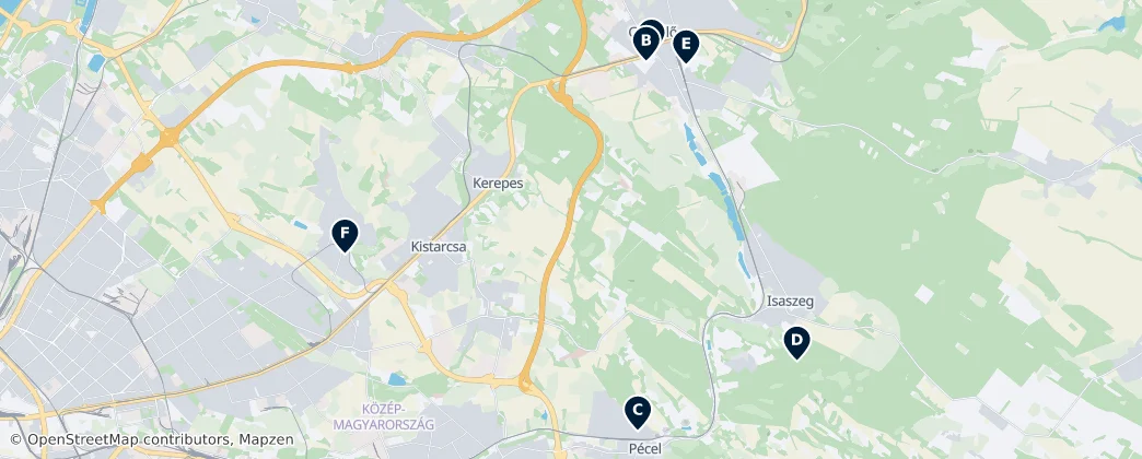 Map of Gödöllői járás