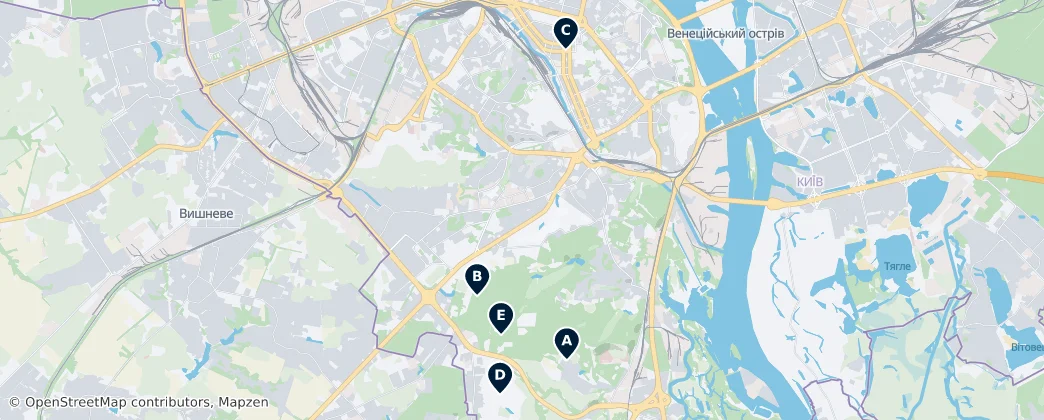 Map of Holosiyiv