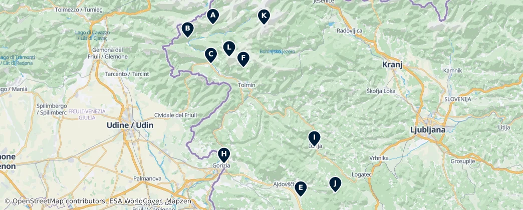 Map of Goriška regija