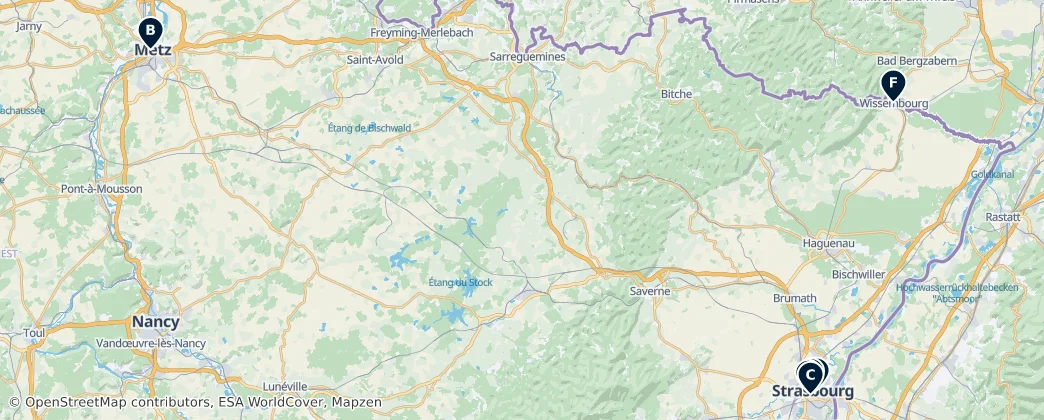 Map of Grand Est