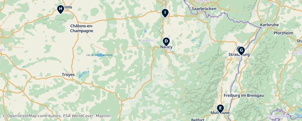 Map of Grand Est
