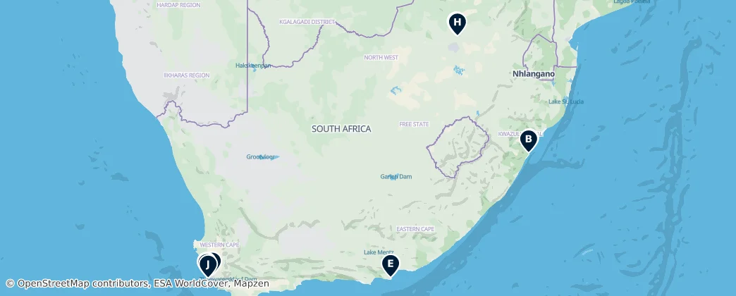 Map of Güney Afrika