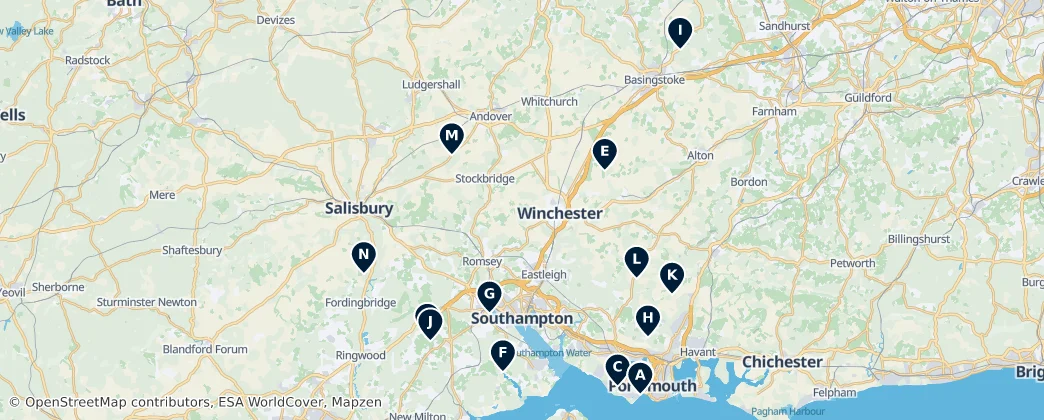 Map of Hampshire