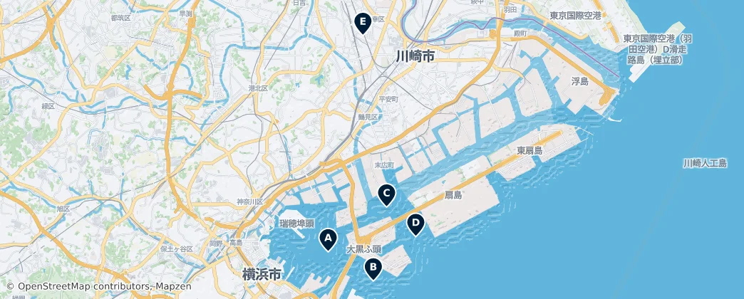 Map of Tsurumi, Yokohama