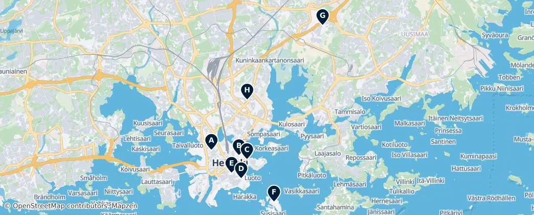 Map of Helsinki