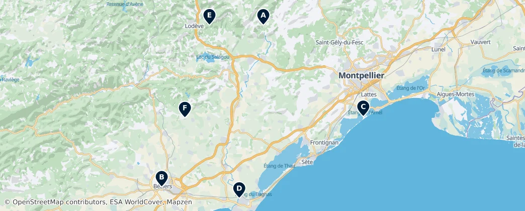 Map of Hérault, Fransa
