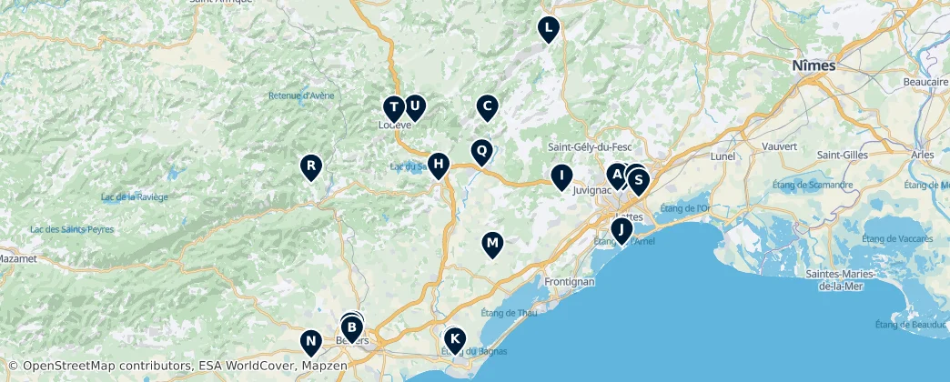 Map of Hérault, Fransa