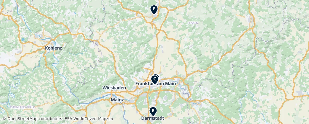 Map of Hessen