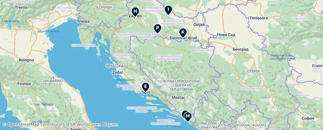 Map of Hırvatistan