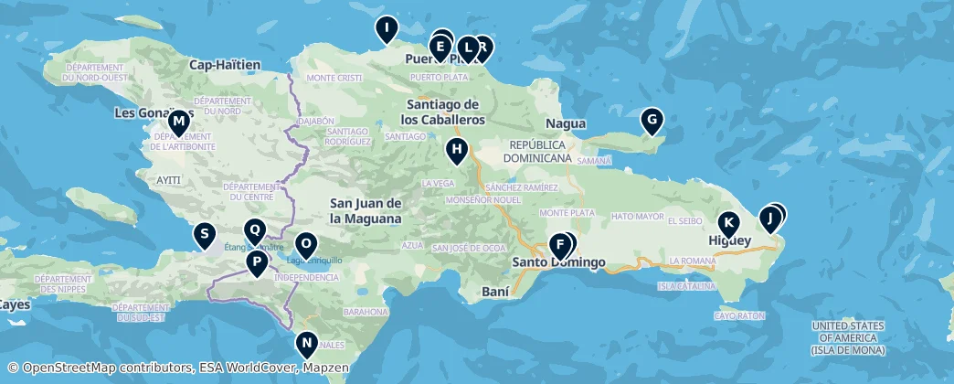 Map of La Hispaniola