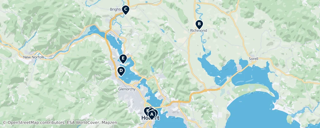 Map of Hobart
