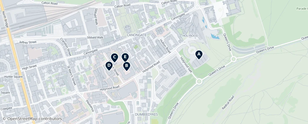 Map of Holyrood, Edinburgh
