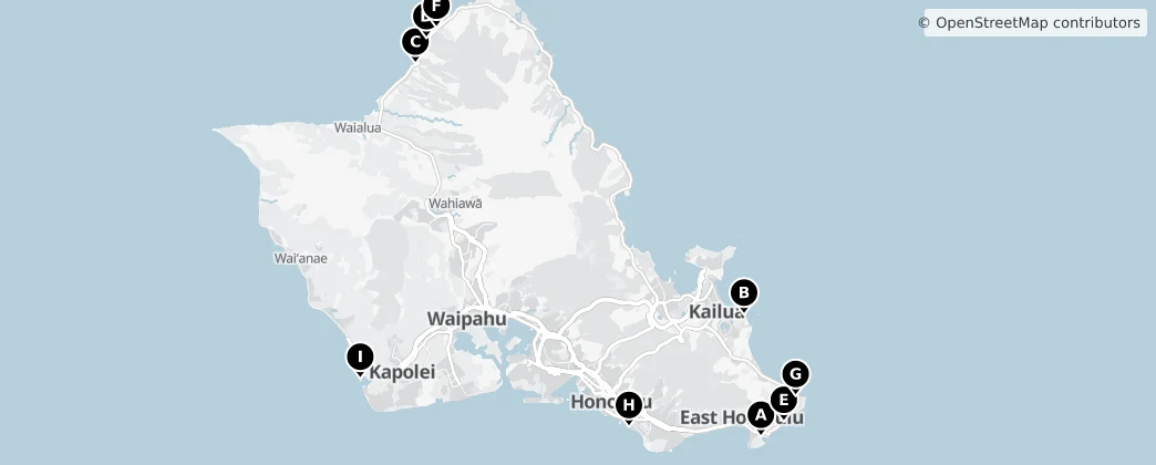 Map of Honolulu County