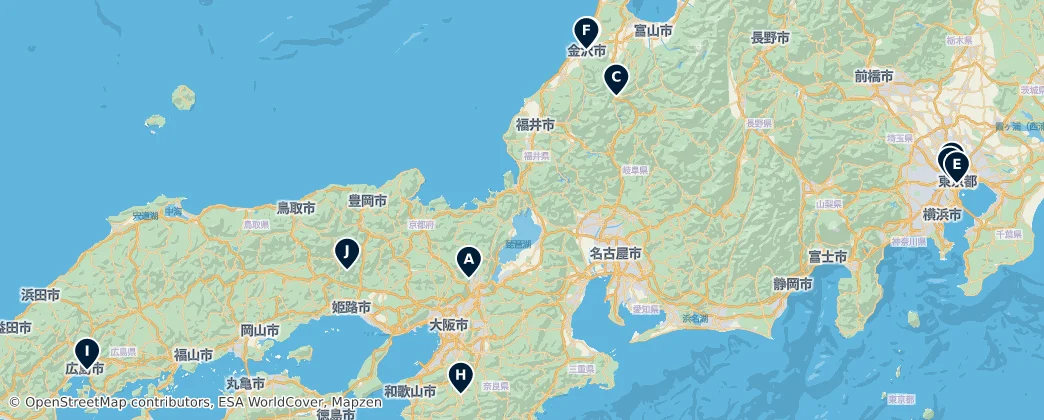 Map of Honshū