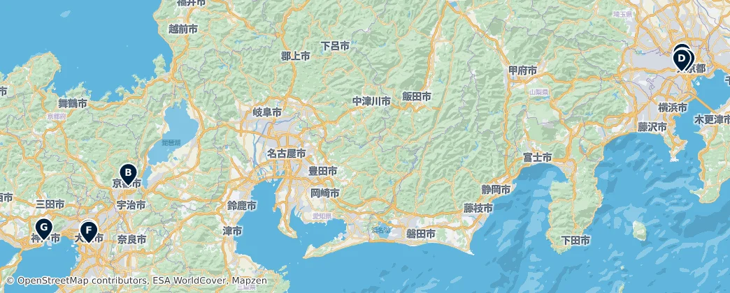 Map of Honshū