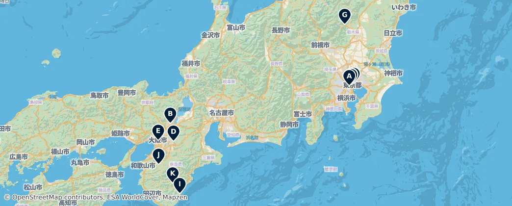 Map of Honshū