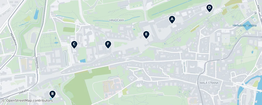 Map of Prag Kalesi Çevresi (Hradčany)