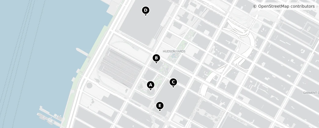 Map of Hudson Yards