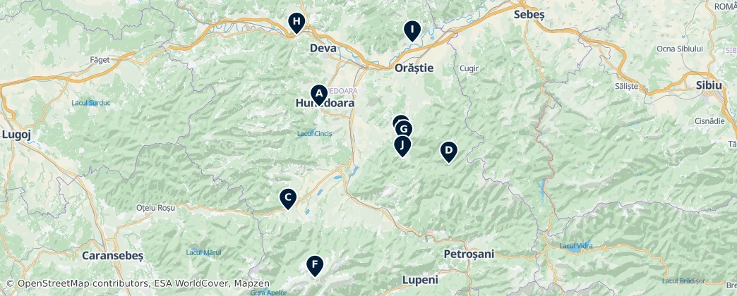 Map of Hunedoara