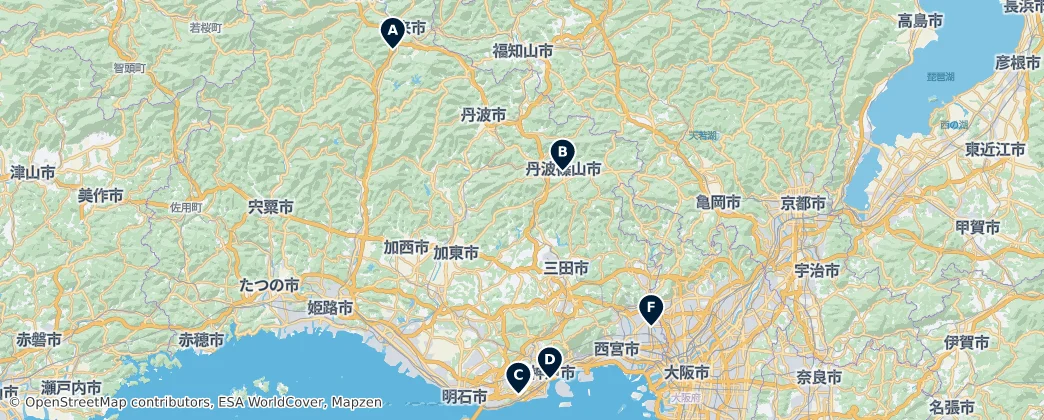 Map of Hyōgo
