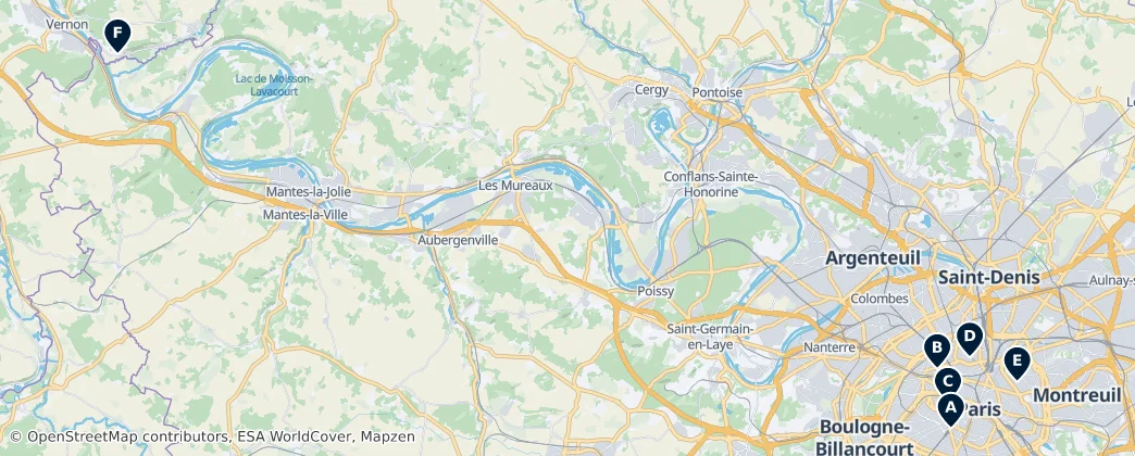 Map of Île-de-France