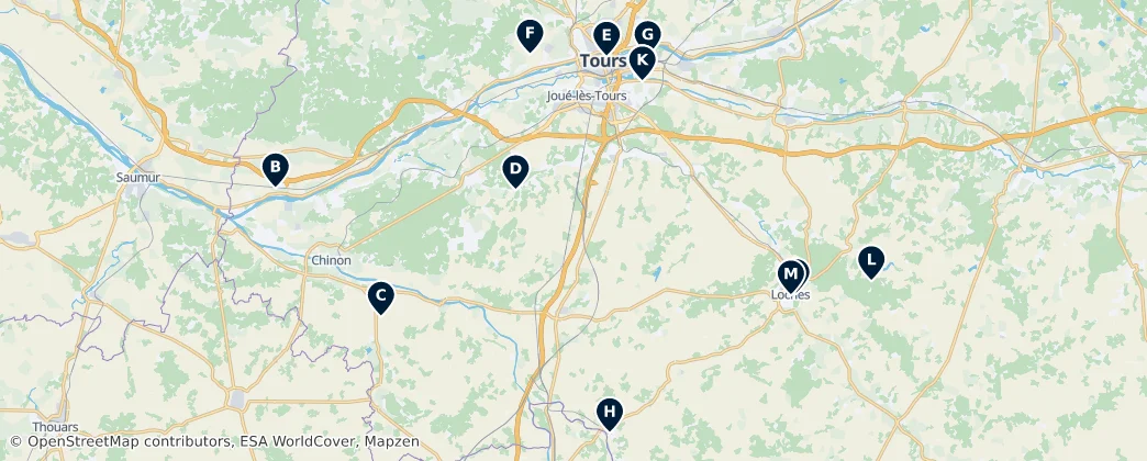 Map of Indre-et-Loire