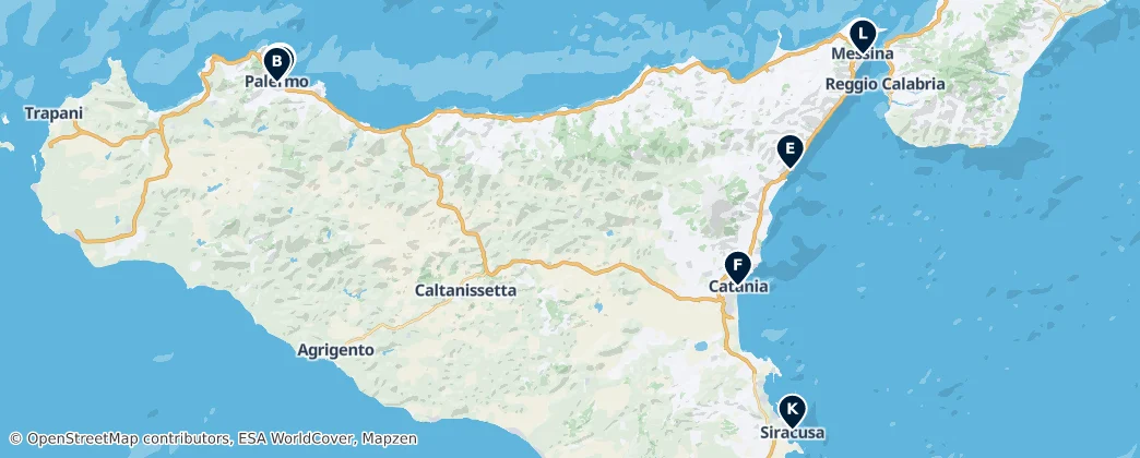 Map of Sicilya