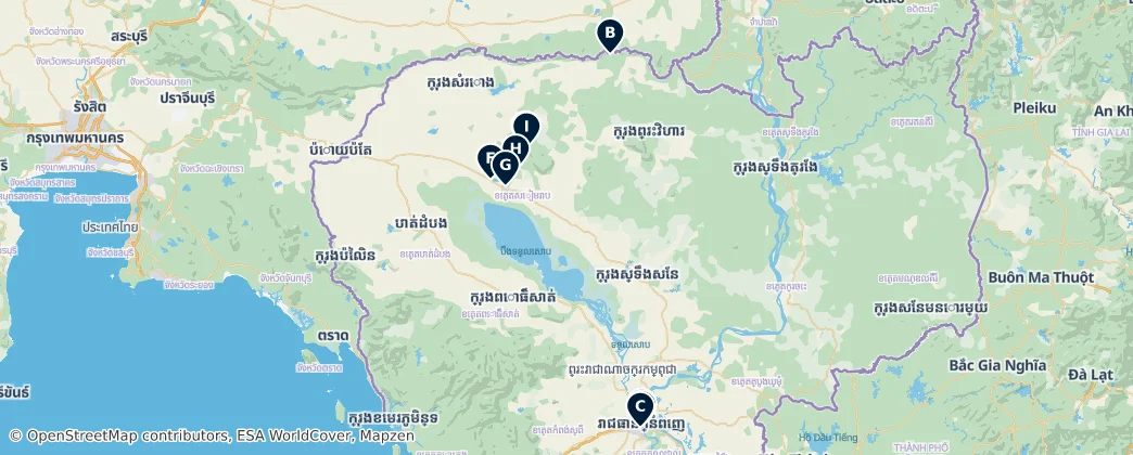 Map of Kamboçya