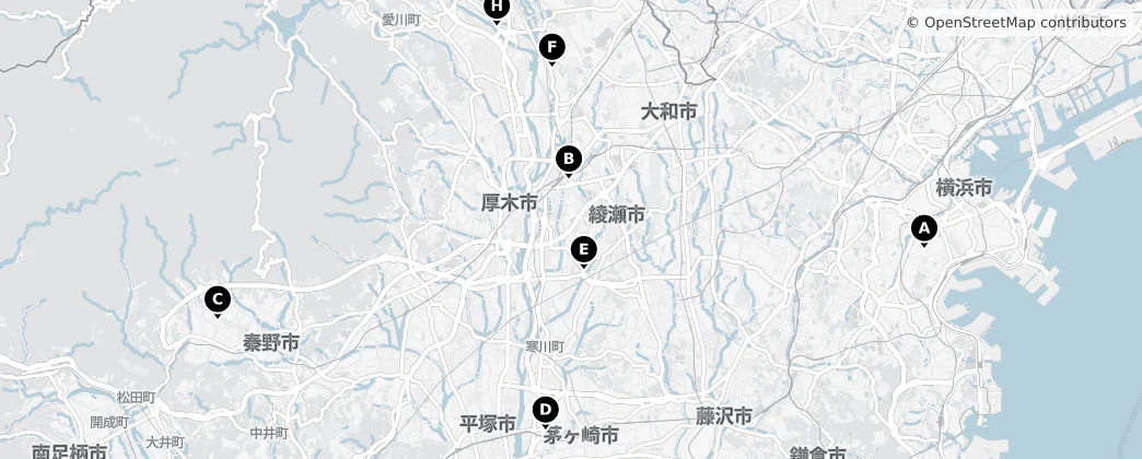 Map of Kanagawa ili