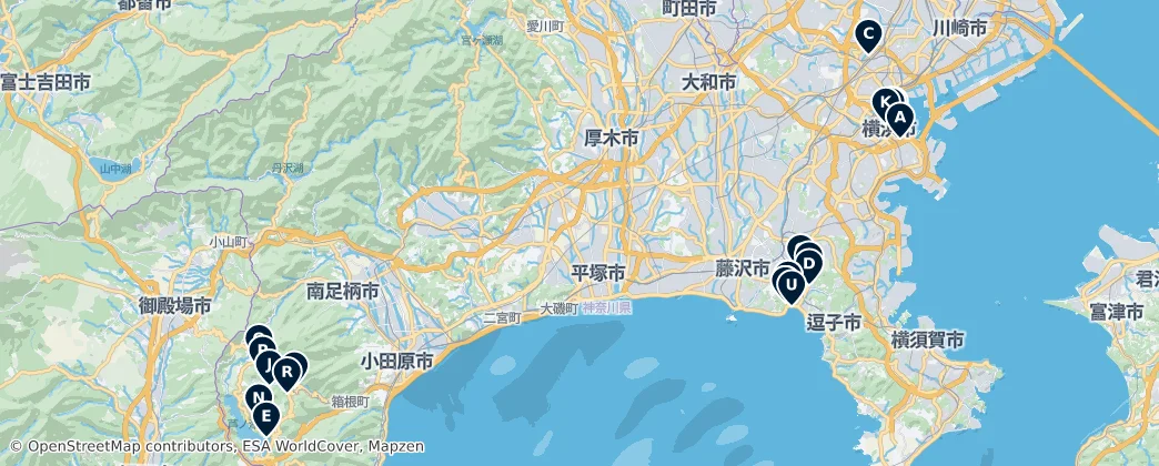 Map of Kanagawa ili