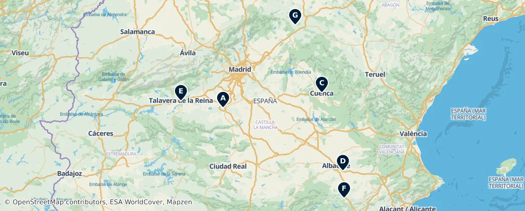 Map of Kastilya-La Mancha