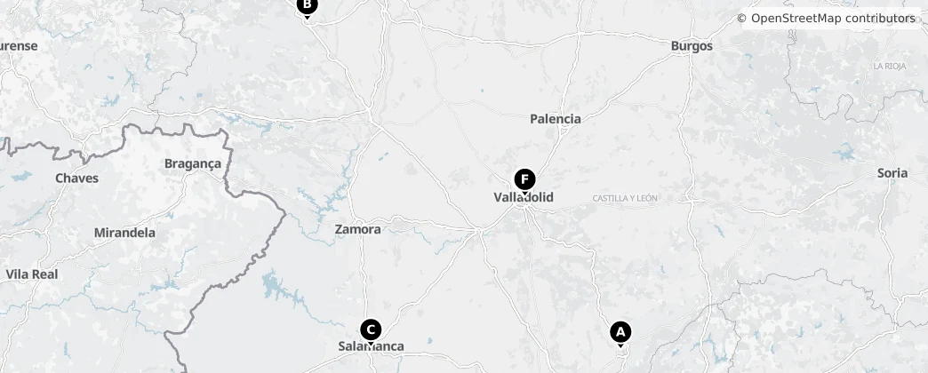 Map of Kastilya ve Leon