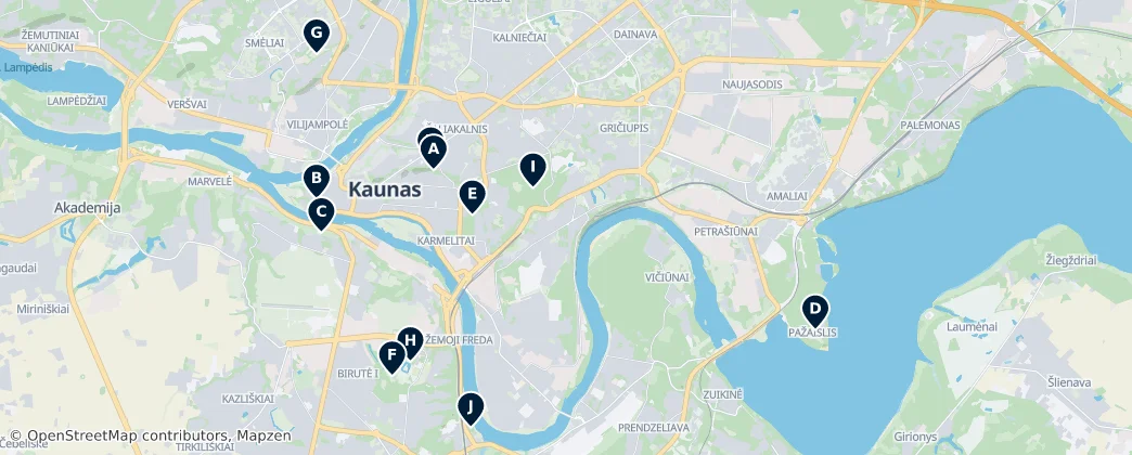 Map of Kaunas