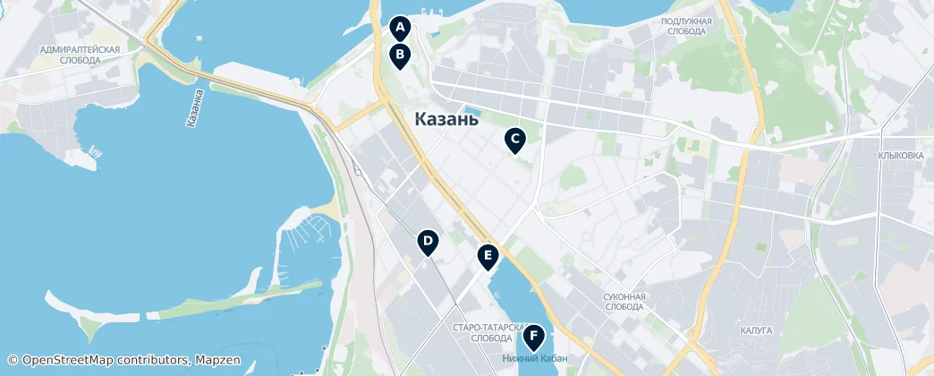 Map of Kazan, Tataristan