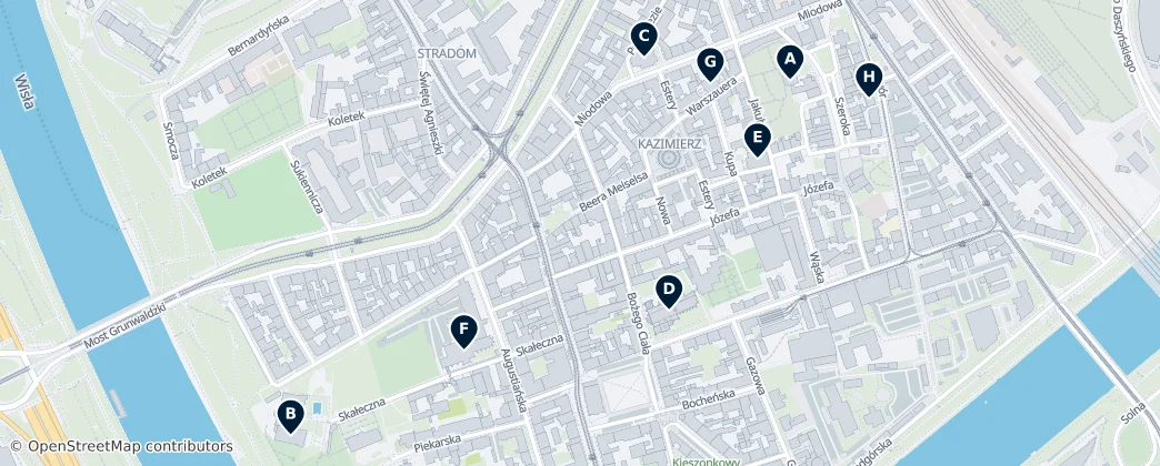 Map of Kazimierz District