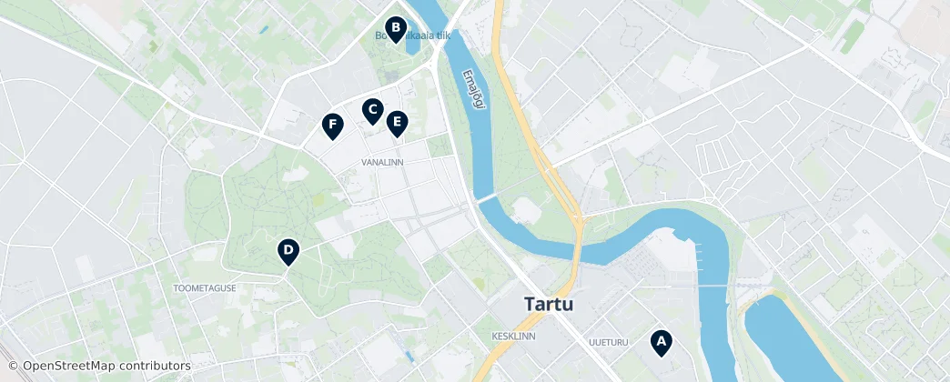 Map of Kesklinn, Tartu