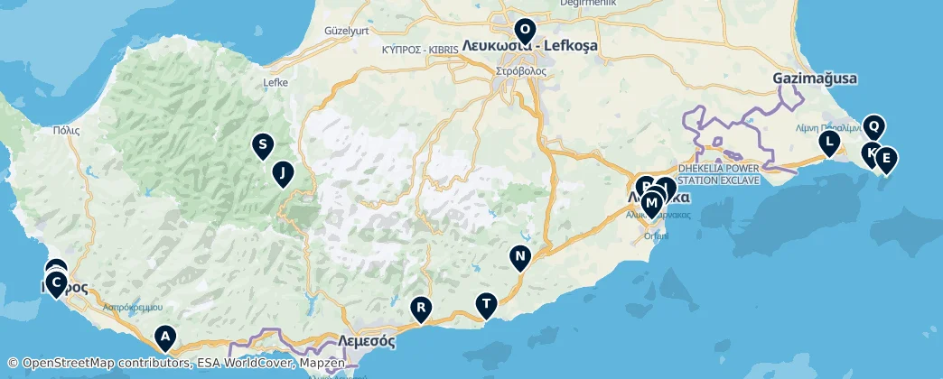 Map of Güney Kıbrıs