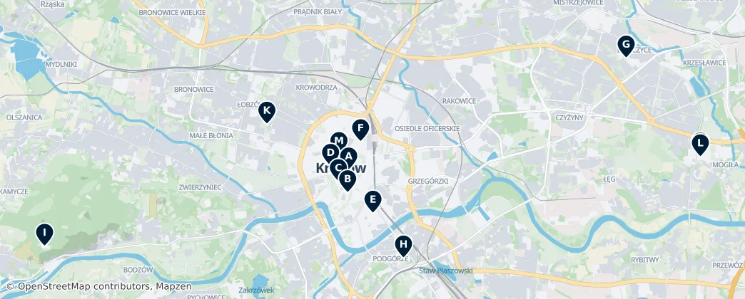 Map of Kraków