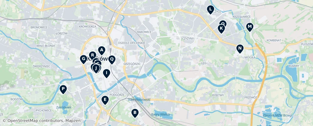 Map of Kraków