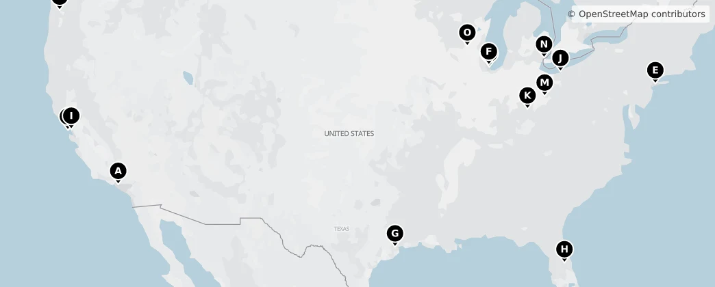Map of Kuzey Amerika