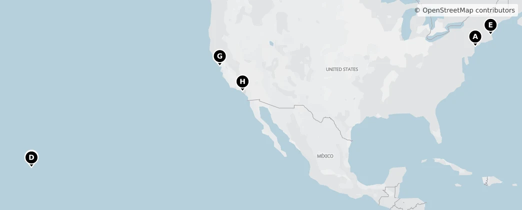 Map of Kuzey Amerika