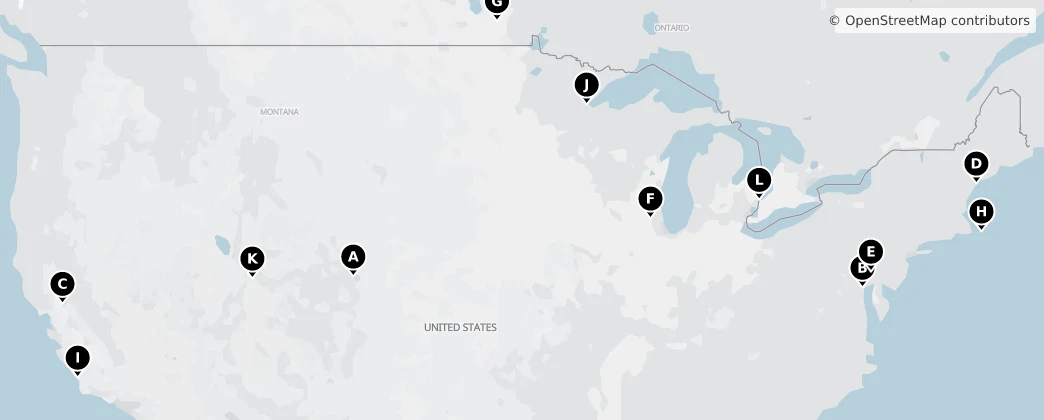 Map of Kuzey Amerika