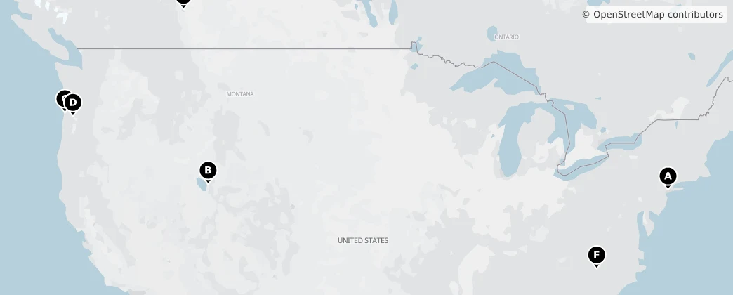 Map of Kuzey Amerika