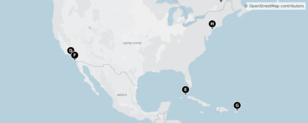 Map of Kuzey Amerika