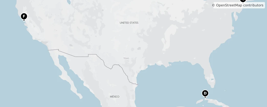 Map of Kuzey Amerika