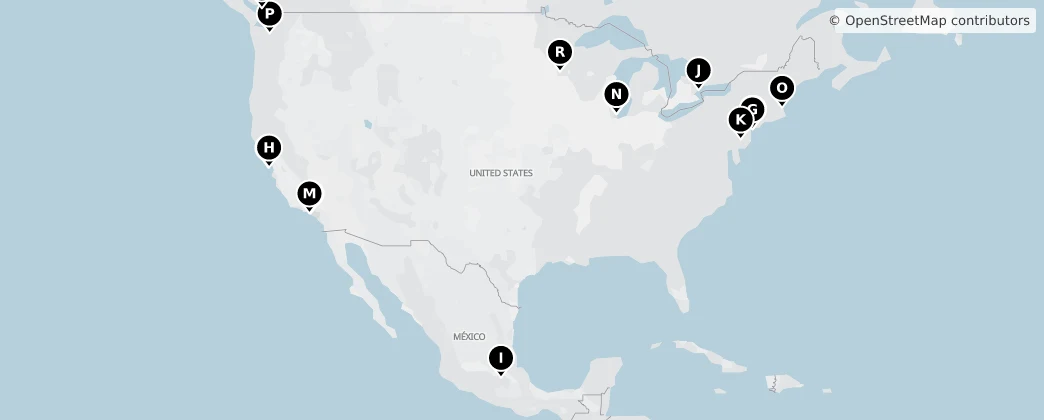 Map of Kuzey Amerika
