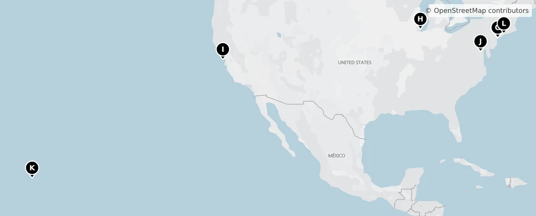 Map of Kuzey Amerika