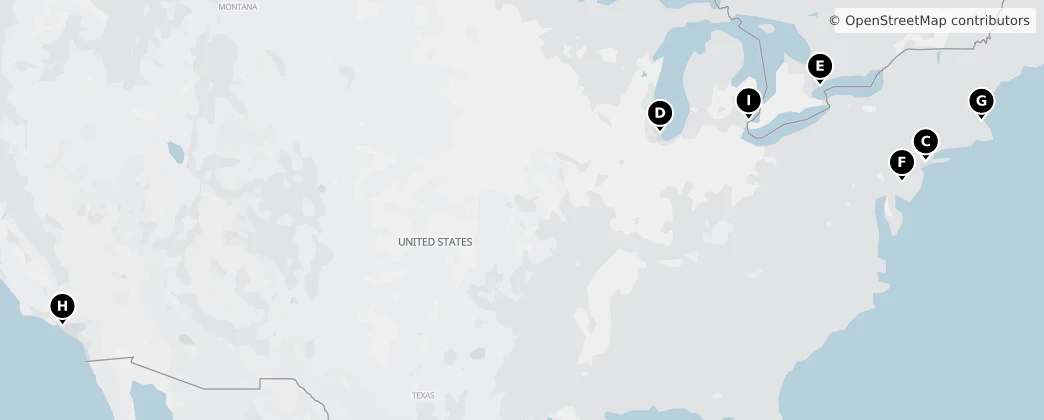 Map of Kuzey Amerika