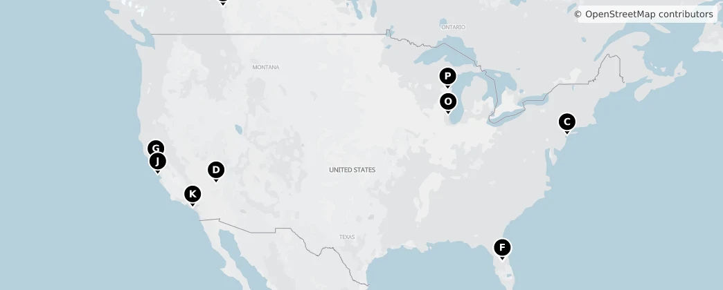 Map of Kuzey Amerika